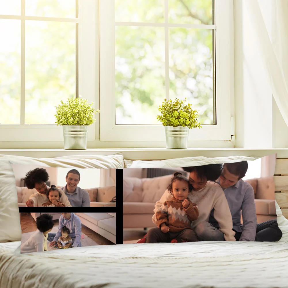 3 Photo Collage Custom Body Pillow Case of Your Photo | Create Your Own Personalized Photo Pillow