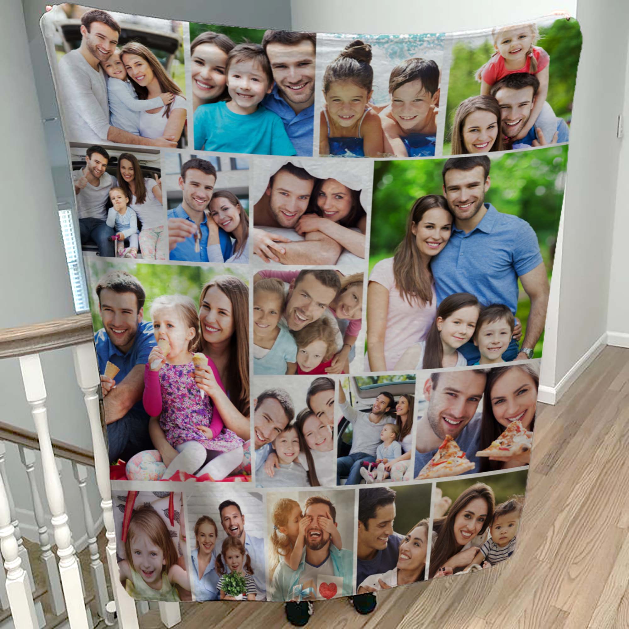 Create a one-of-a-kind personalized gift with our cozy fleece blanket! Upload your photos and we'll take care of the rest. Perfect for snuggling up with your memories.15 photo collage fleece blanket. Shop now! - Image 2