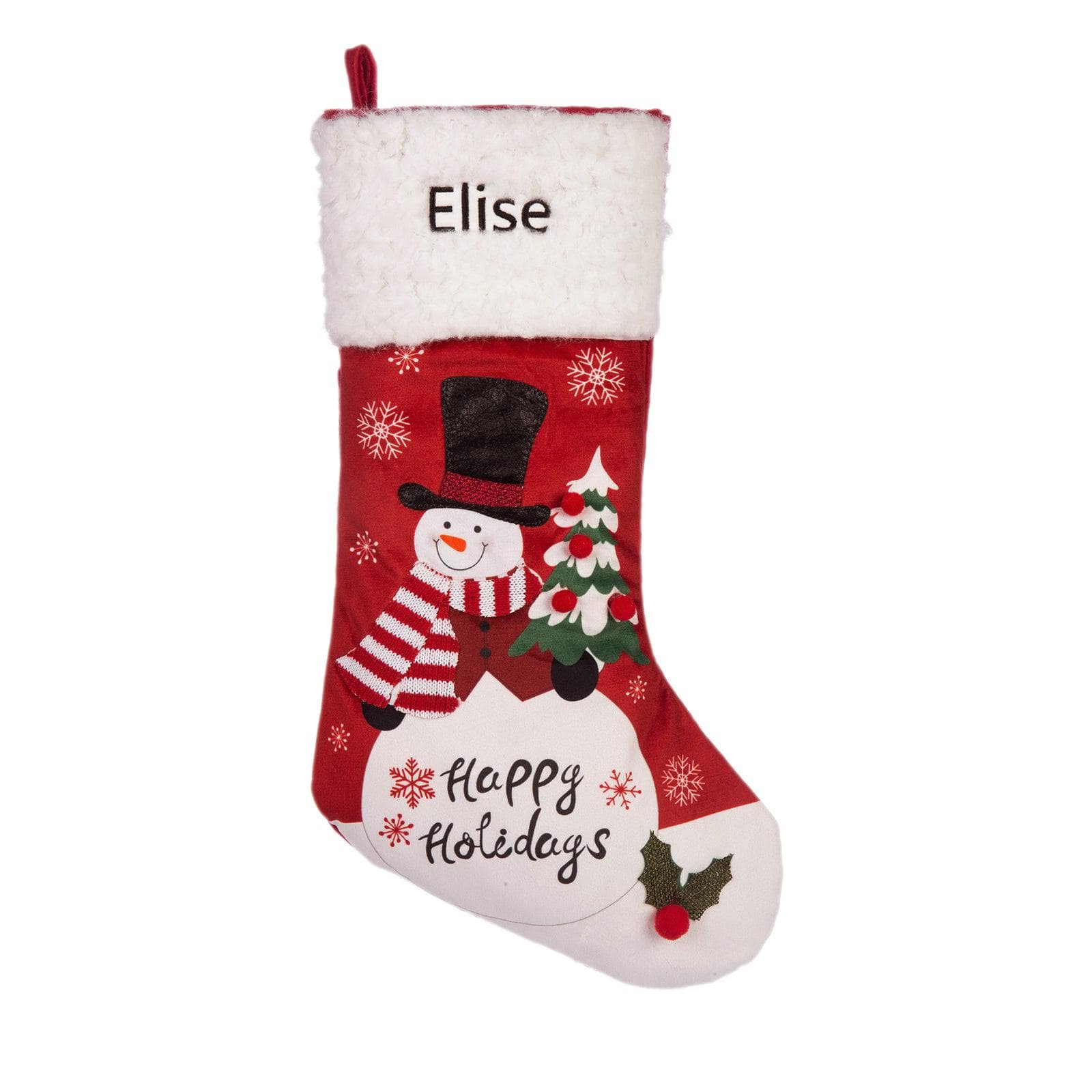 Personalized Santa and Snowman Christmas Stocking – Custom Holiday Stocking with Festive Designs - Image 11
