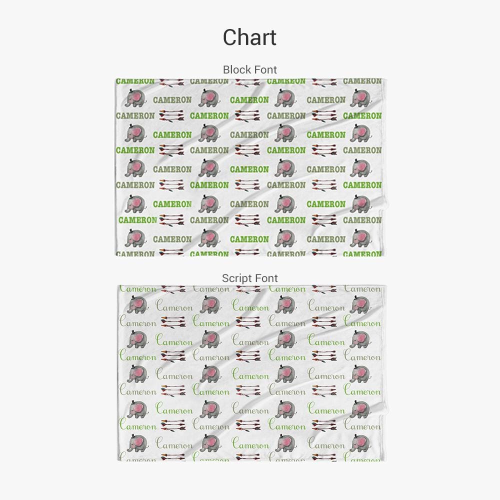 30 x 40 Personalized Elephant Baby Blanket Name - Image 6