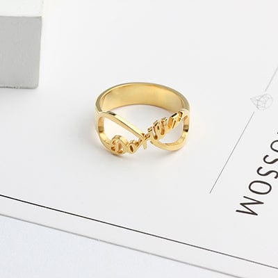 personalized .925 Sterling Silver Infinity Name Ring
