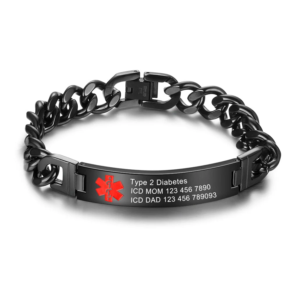 Custom Medical Alert ID Bracelet – Stainless Steel with Personalized Engraving - Image 11