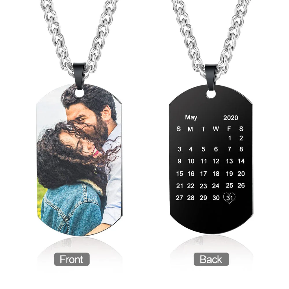 Capture Lasting Memories On A Necklace with Custom Photo & Calendar on the back