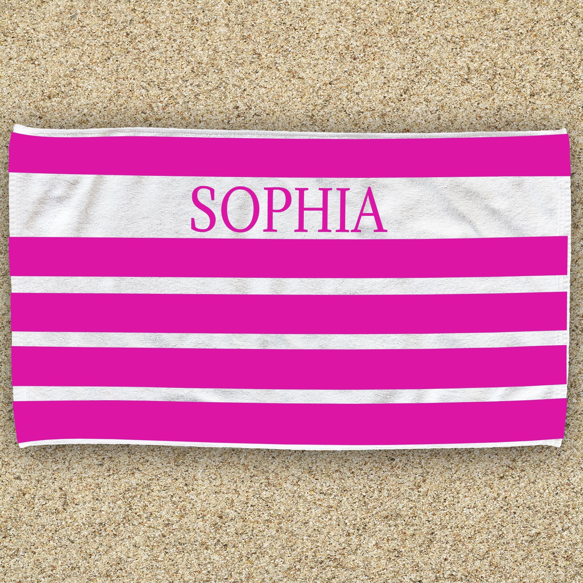 Elegant Stripes Gold Monogram Name Beach Towel - Available in choice of colors - Image 5