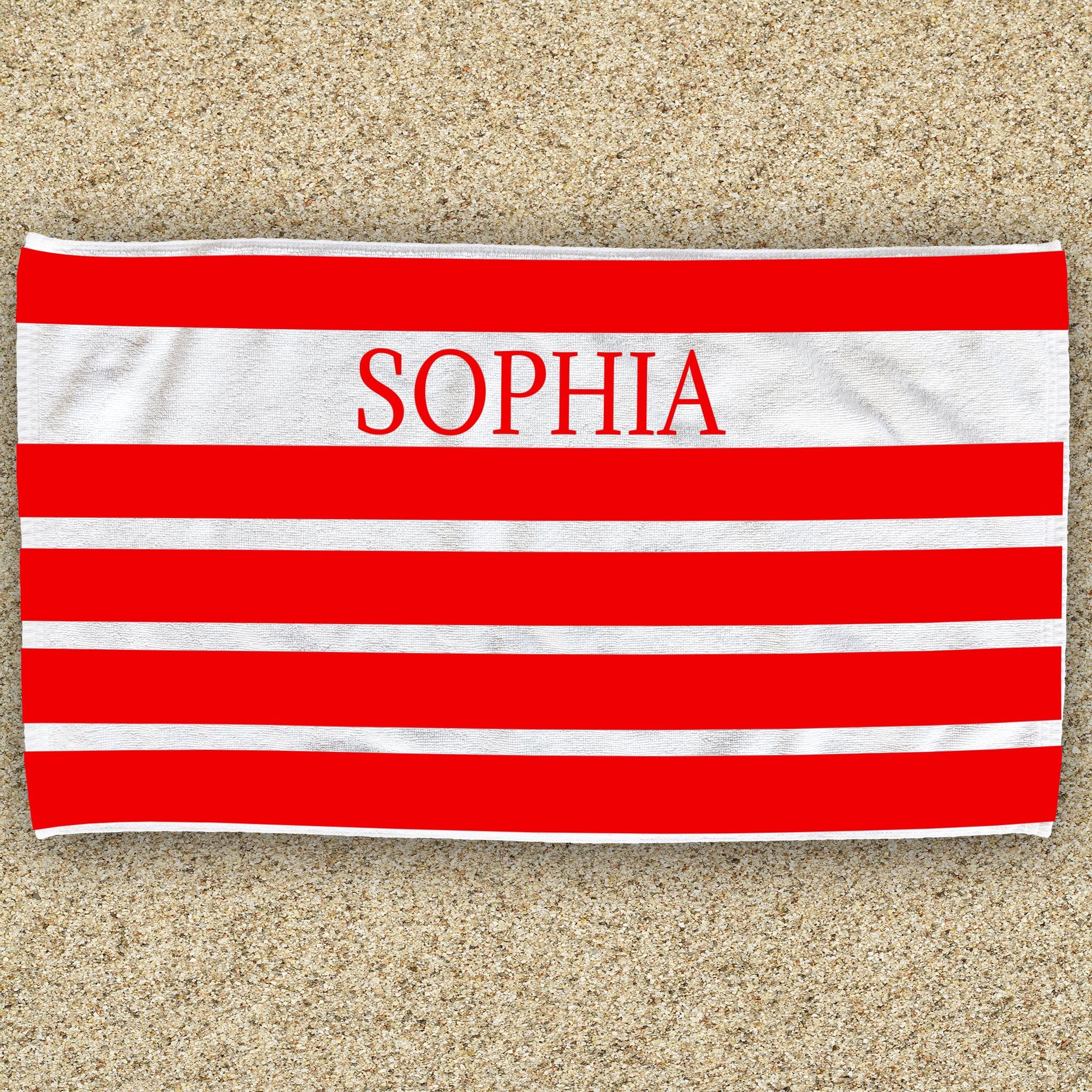 Elegant Stripes Gold Monogram Name Beach Towel - Available in choice of colors - Image 6