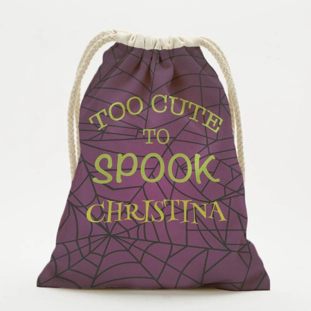 Exclusive - Sale | Bag Of Treats Custom Halloween Kids Drawstring Sack | Personalized Halloween Trick or Treat Bag - Image 11