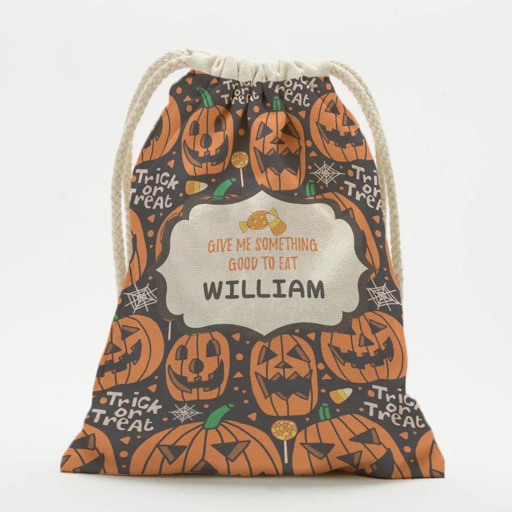 Exclusive - Sale | Bag Of Treats Custom Halloween Kids Drawstring Sack | Personalized Halloween Trick or Treat Bag - Image 5