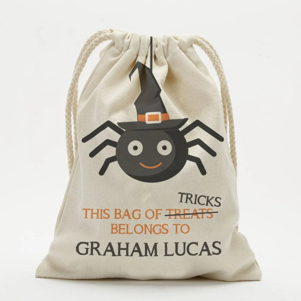 Exclusive - Sale | Bag Of Treats Custom Halloween Kids Drawstring Sack | Personalized Halloween Trick or Treat Bag - Image 6