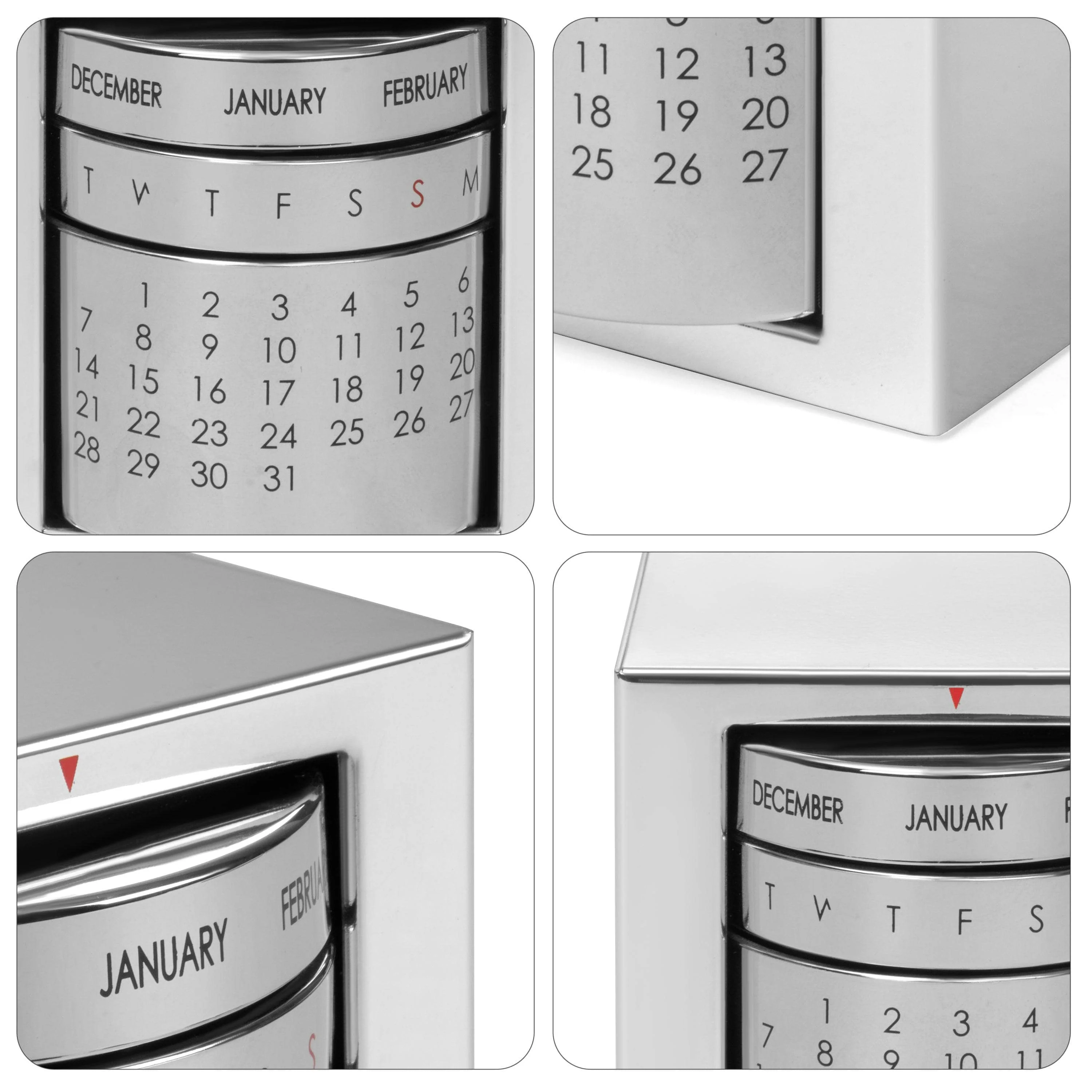 Executive Perpetual Calendar Cube | Metal Desk Organizer & Calendar | Compact Cube for Office Desk | Luxury Desk Toy and Paperweight - Image 4