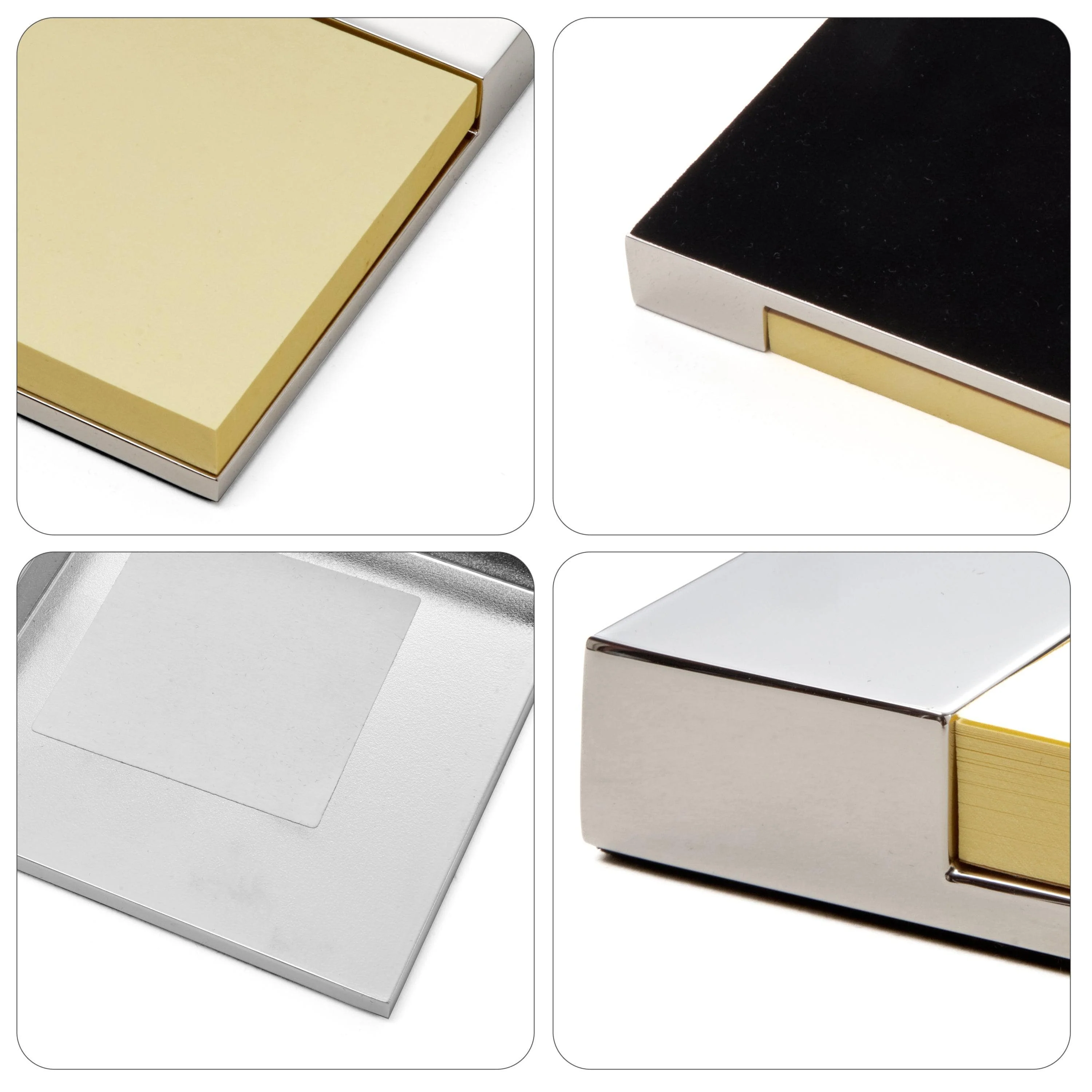 Executive Silver Memo Pad Holder | Stylish and Space-Saving Desk Accessory | Logo Print | Compact | Sleek Corporate Desk Organizer - Image 2