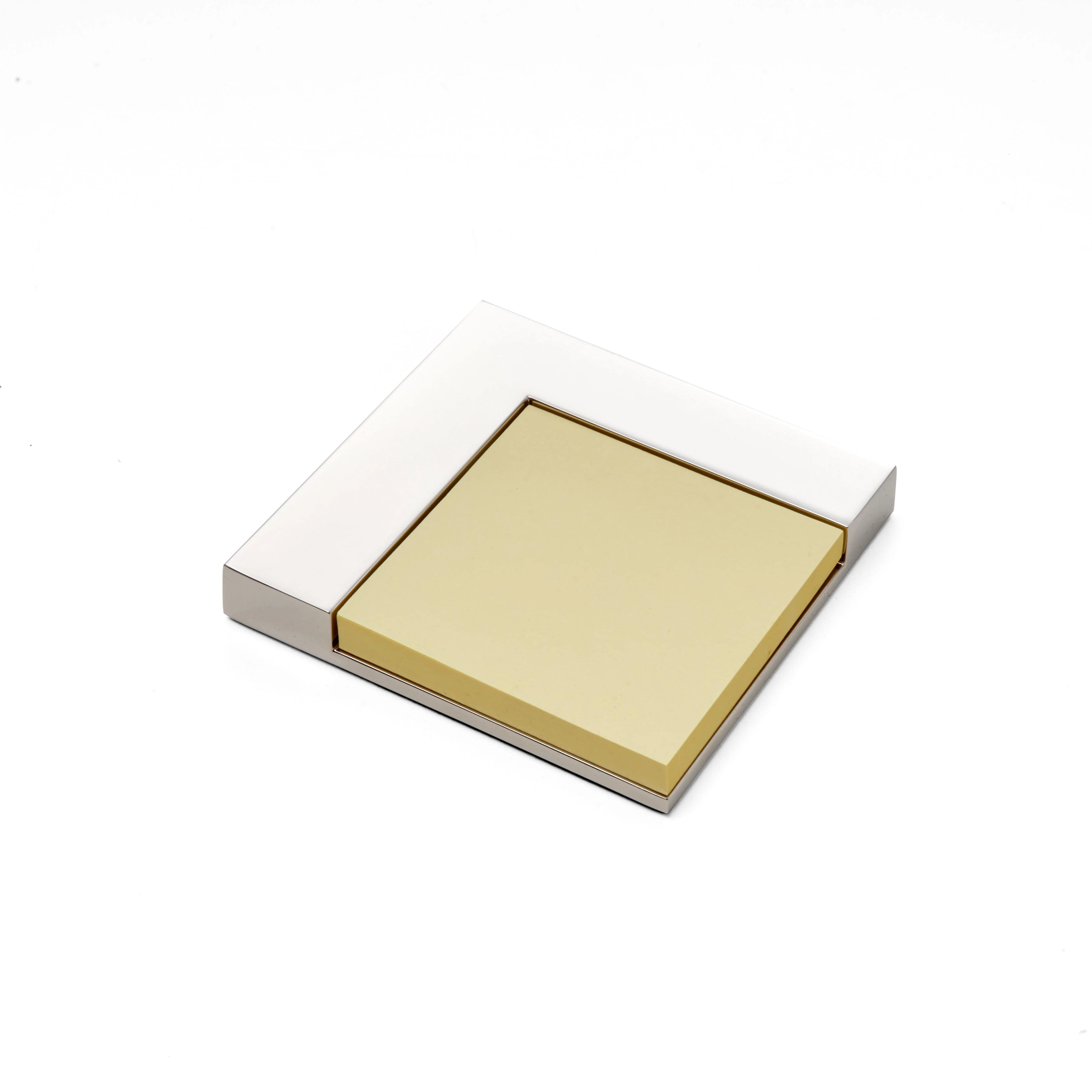 Executive Silver Memo Pad Holder | Stylish and Space-Saving Desk Accessory | Logo Print | Compact | Sleek Corporate Desk Organizer - Image 3