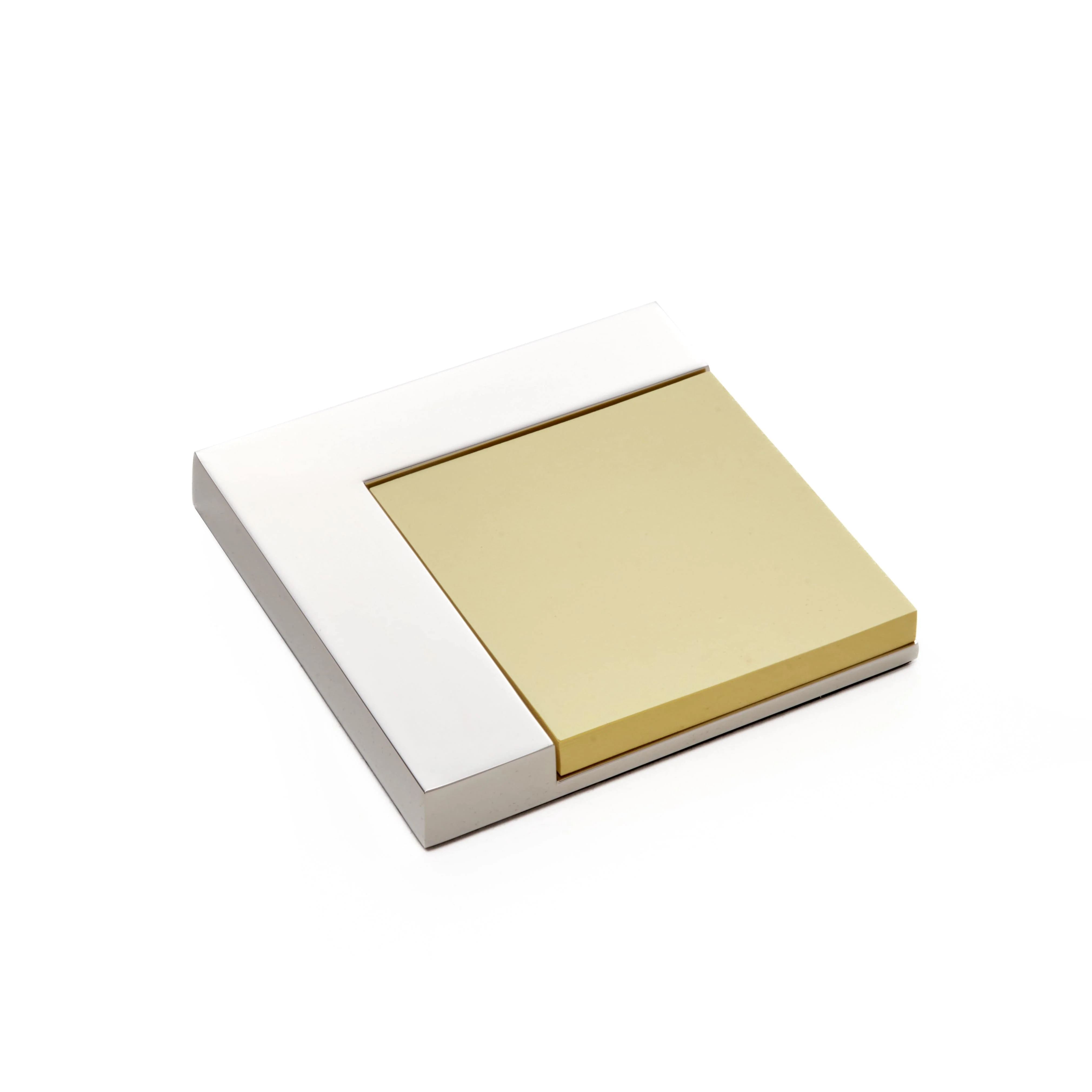 Executive Silver Memo Pad Holder | Stylish and Space-Saving Desk Accessory | Logo Print | Compact | Sleek Corporate Desk Organizer - Image 4