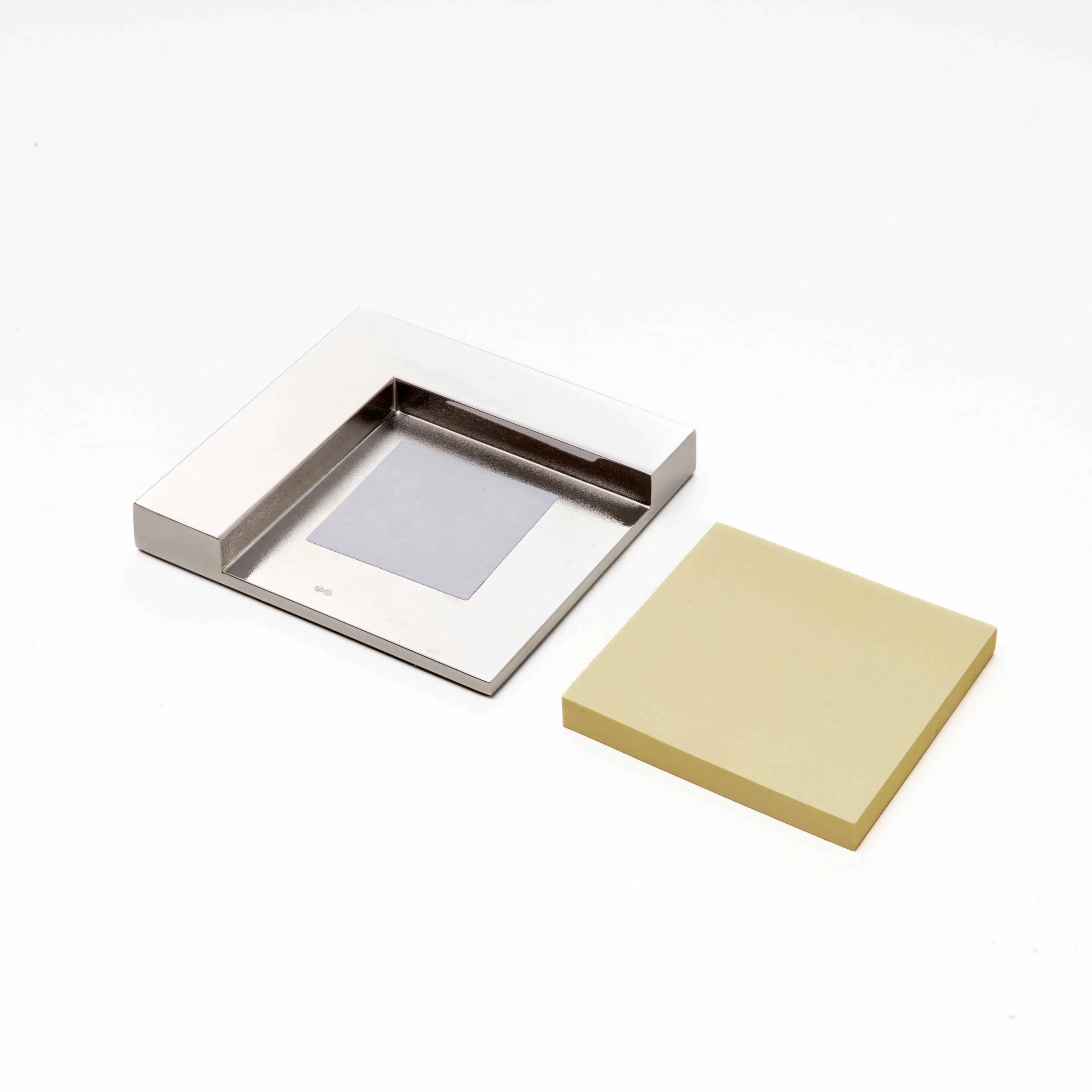 Executive Silver Memo Pad Holder | Stylish and Space-Saving Desk Accessory | Logo Print | Compact | Sleek Corporate Desk Organizer - Image 5