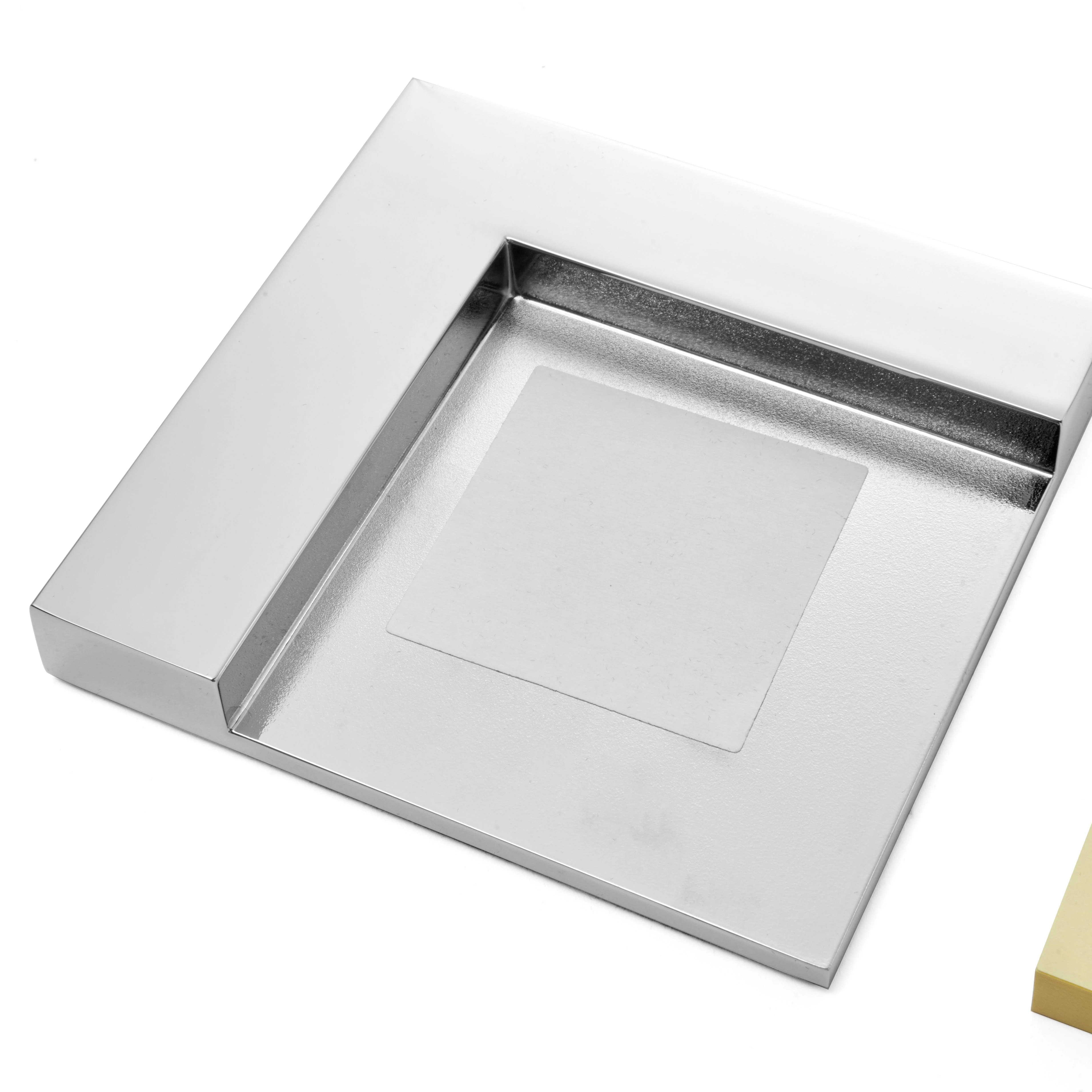 Executive Silver Memo Pad Holder | Stylish and Space-Saving Desk Accessory | Logo Print | Compact | Sleek Corporate Desk Organizer - Image 8