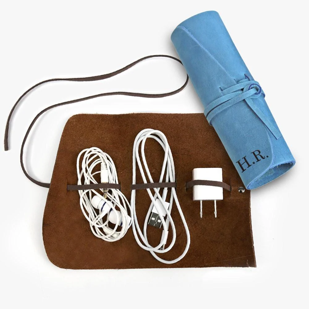 Genuine Leather Personalized Multi Cord Small Organizer - Image 4