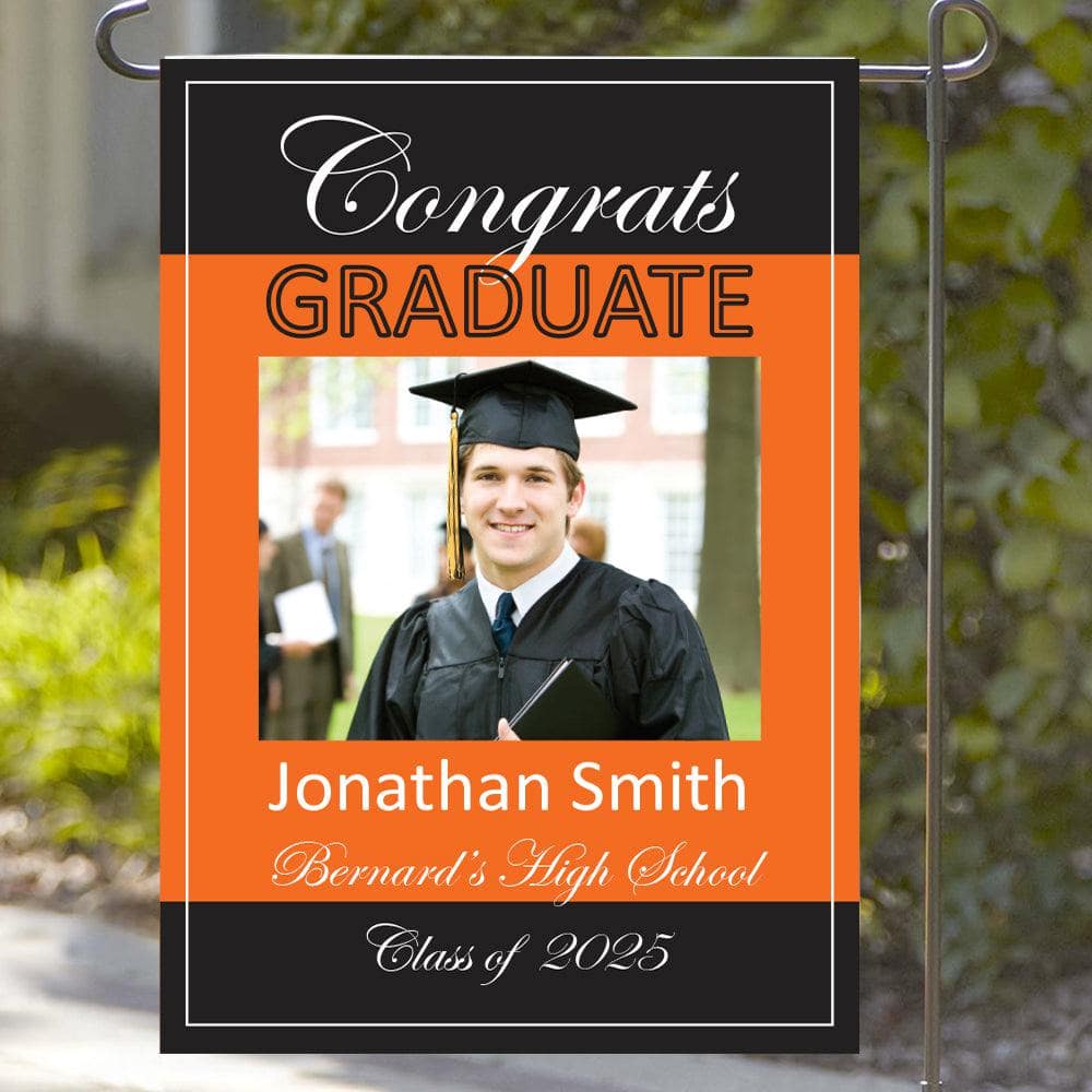 Graduate's Personalized Photo Garden Flag - Image 2