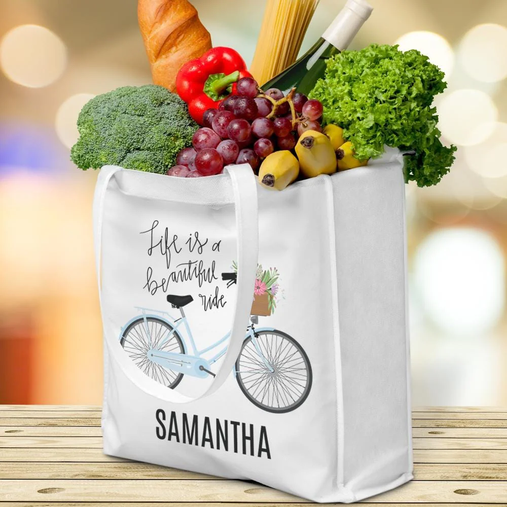 Life is a Beautiful Ride Custom Non Woven Market Tote