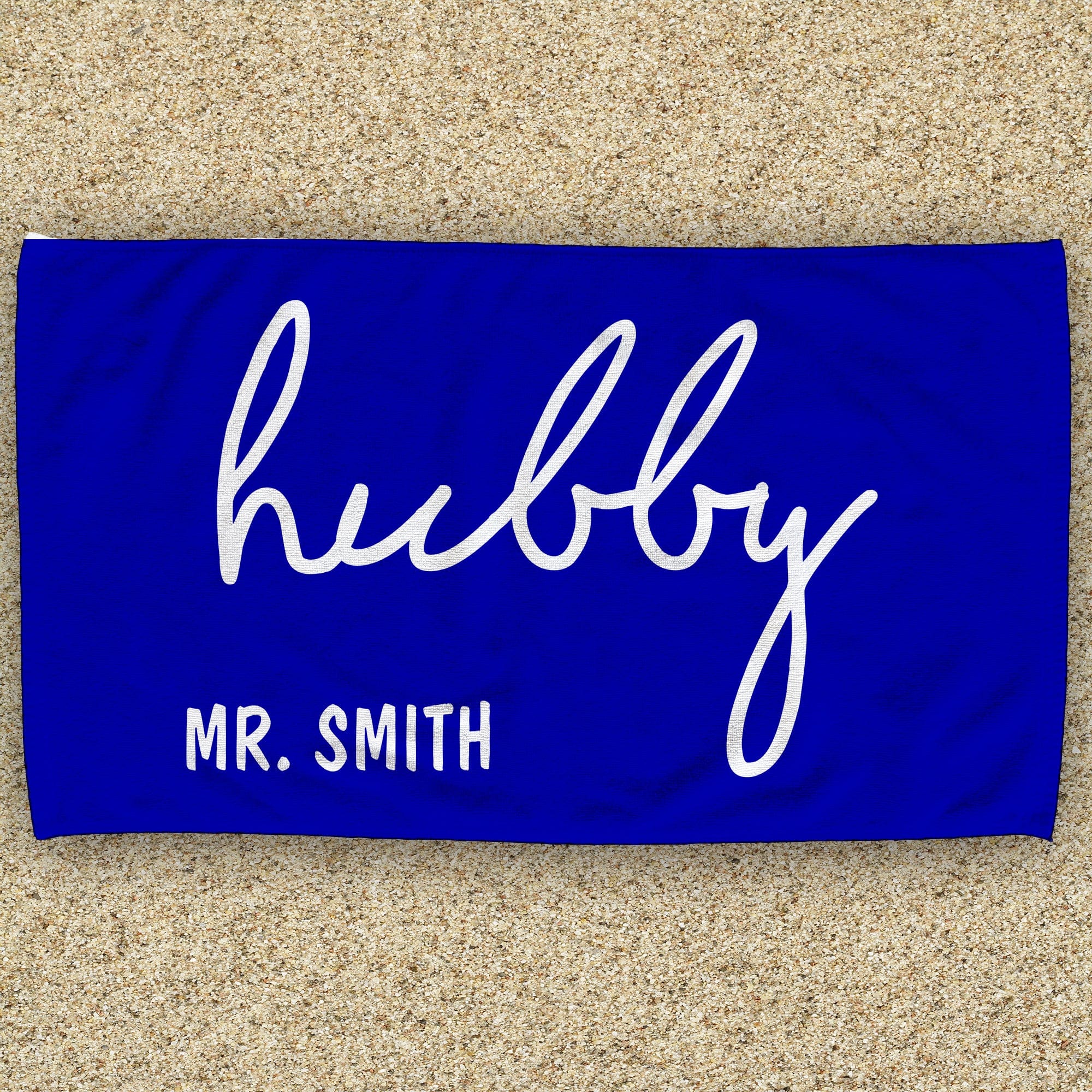 Monogram Name Wifey & Hubby Personalized 30x60 Beach Towel - Image 11