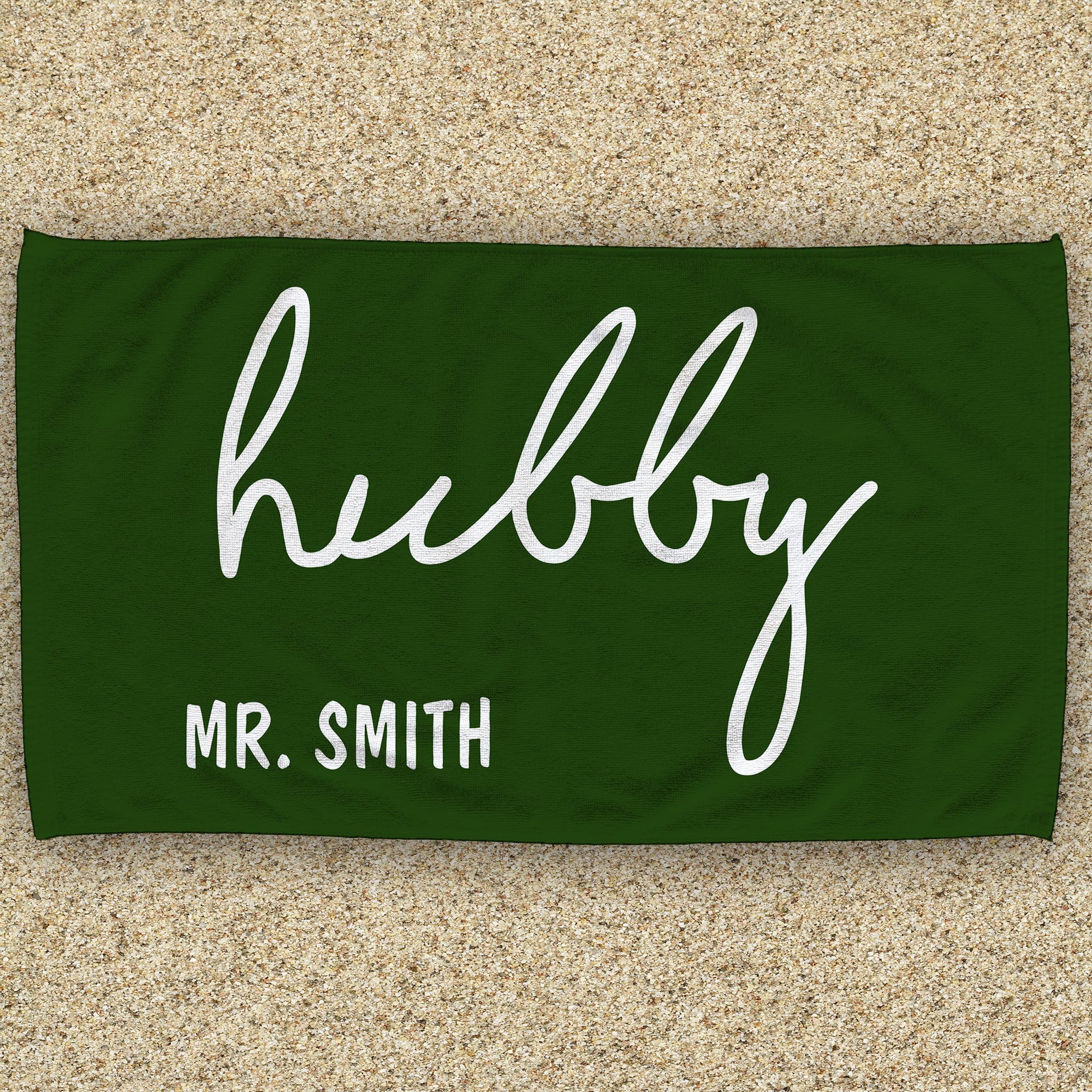Monogram Name Wifey & Hubby Personalized 30x60 Beach Towel - Image 12