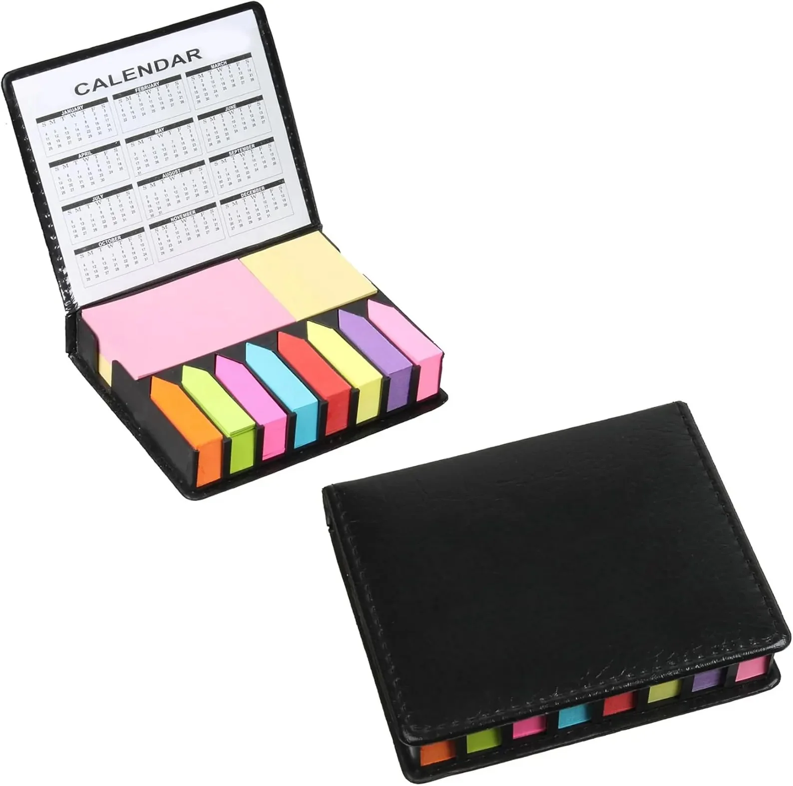 Multi-Tasker Memo Holder & Calendar | Compact Desk Organizer with Sticky Pads | Logo Print |Sleek Memo Holder with 4-Year Calendar - Image 3