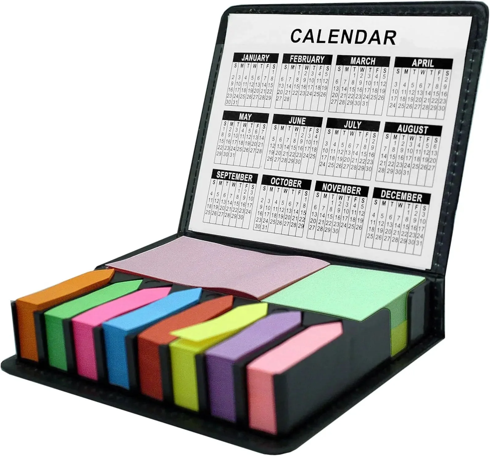 Multi-Tasker Memo Holder & Calendar | Compact Desk Organizer with Sticky Pads | Logo Print |Sleek Memo Holder with 4-Year Calendar - Image 5