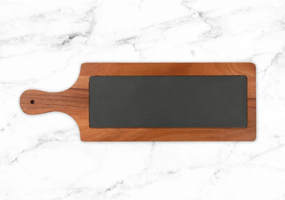 Non-Personalized | Slate and Acacia Wood Paddle Board - Image 2