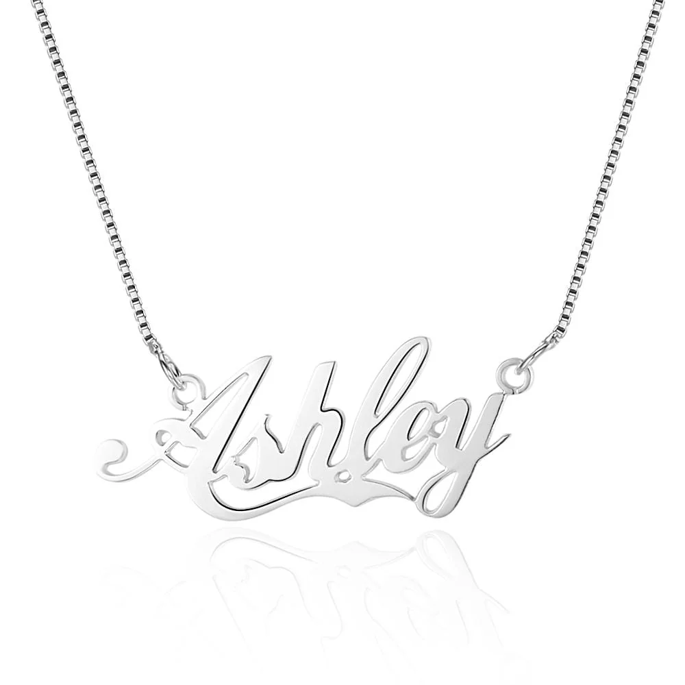 Personalized 925 Sterling Silver/Yellow Gold/Rose Gold Name Necklace