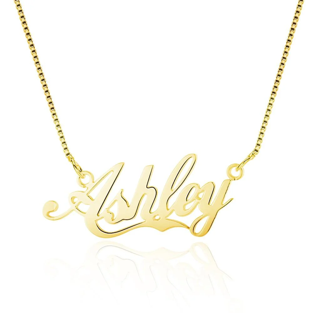 Personalized 925 Sterling Silver/Yellow Gold/Rose Gold Name Necklace - Image 3