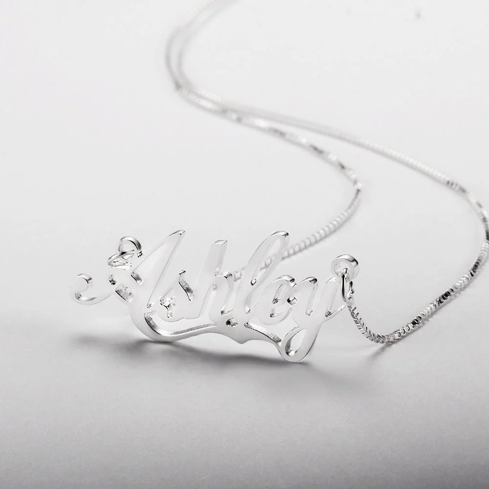 Personalized 925 Sterling Silver/Yellow Gold/Rose Gold Name Necklace - Image 4