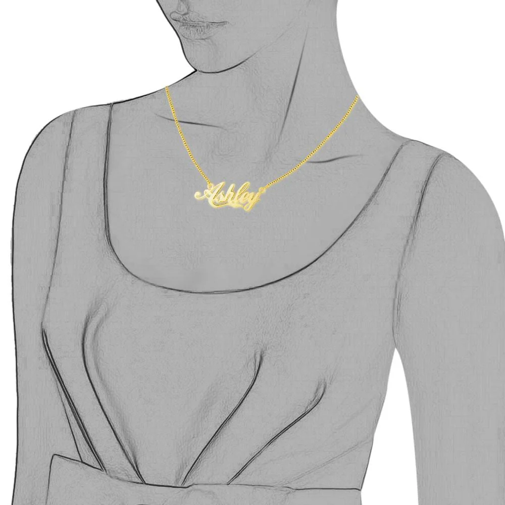 Personalized 925 Sterling Silver/Yellow Gold/Rose Gold Name Necklace - Image 6