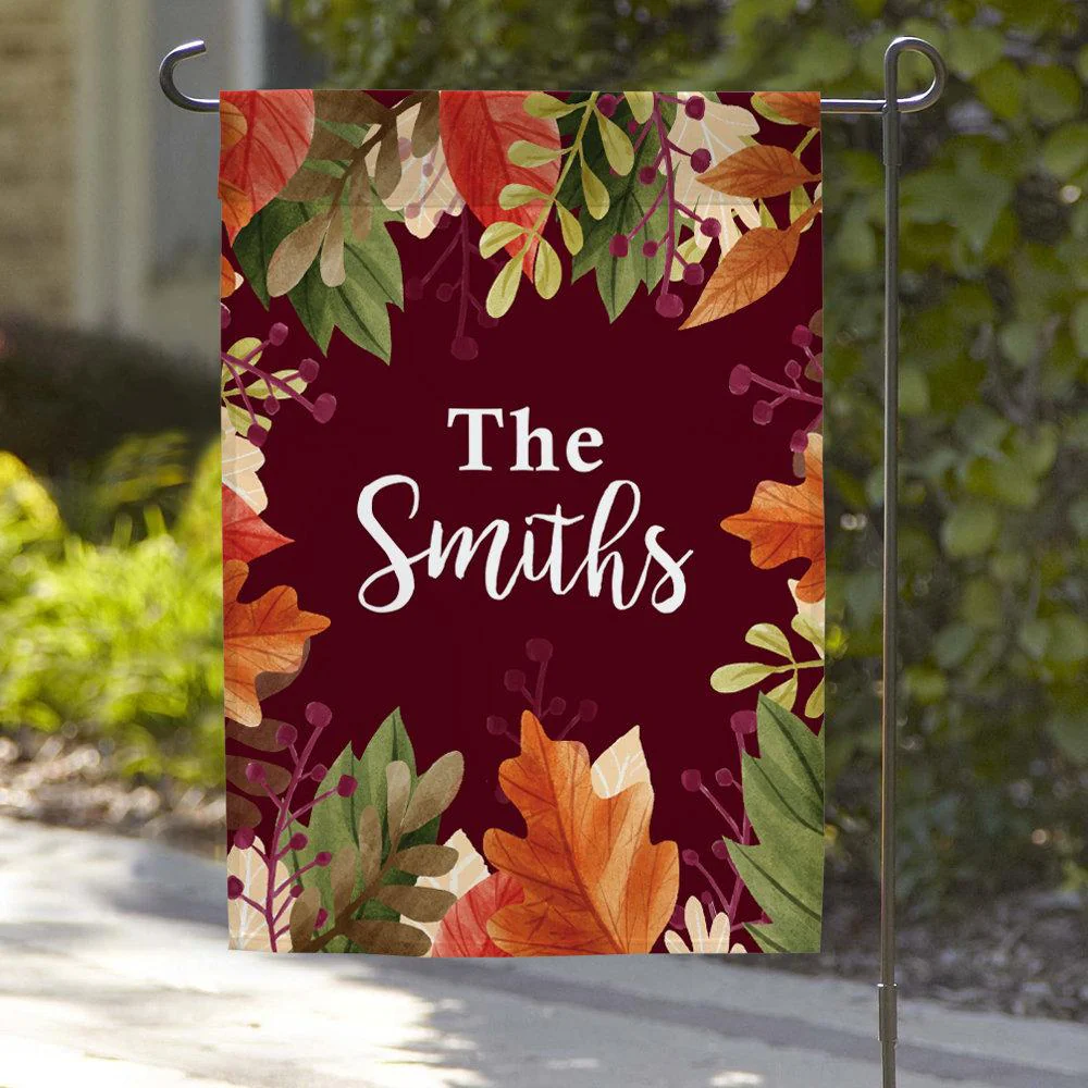Fall Personalized Family Name Garden Flag | Multiple Custom Designs - Image 2