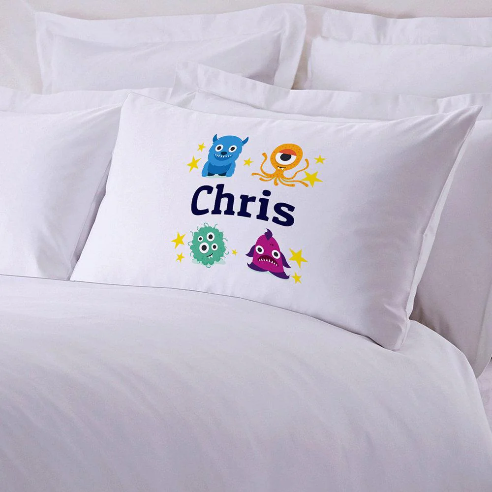Personalized Kid's Little Monsters Sleeping Pillowcase