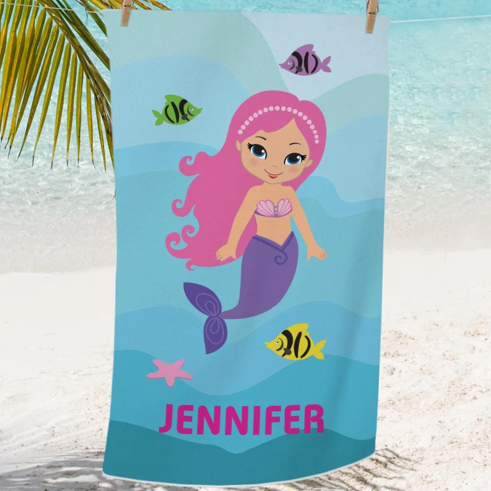 Mermaid Personalized Towel for Kids