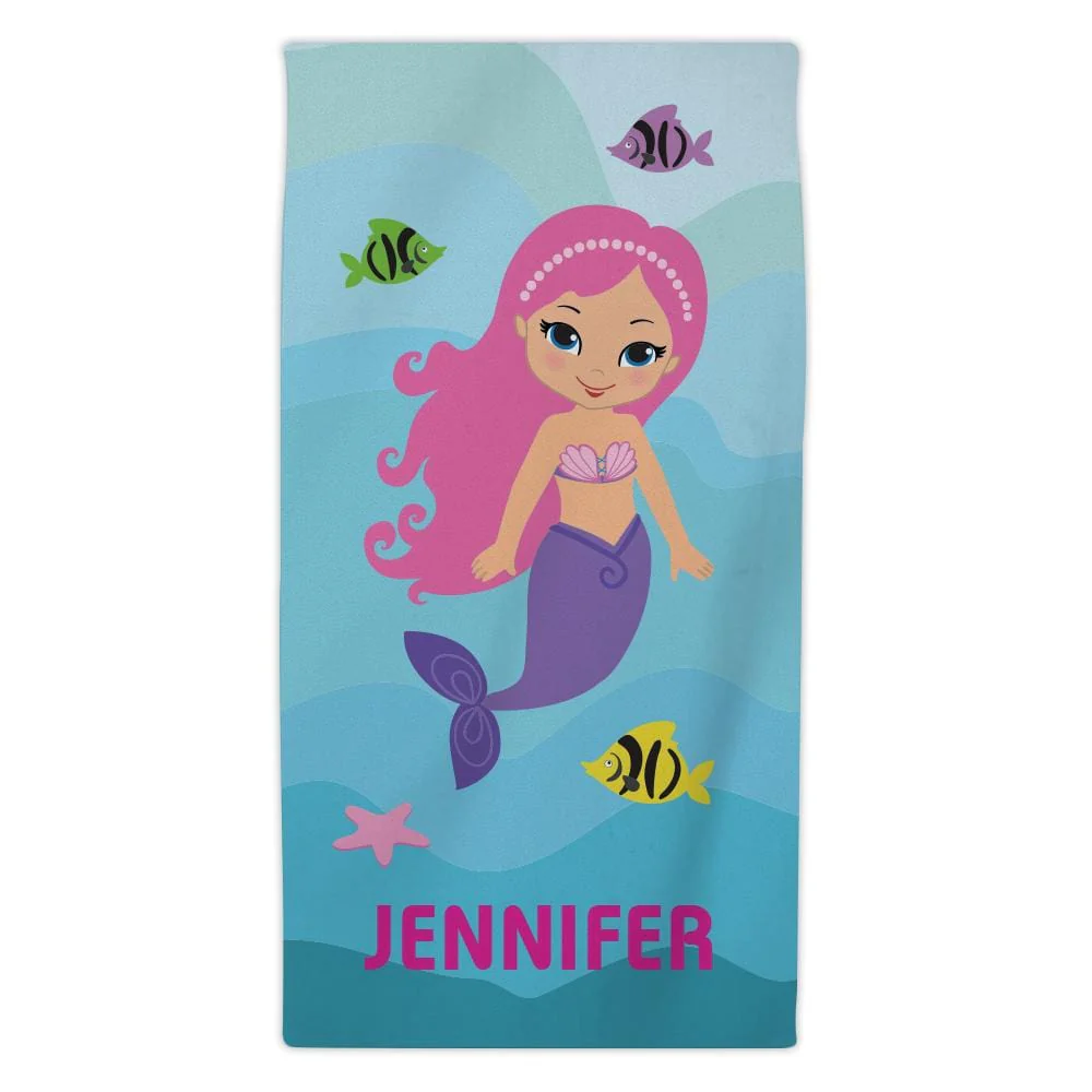 Mermaid Personalized Towel for Kids - Image 2