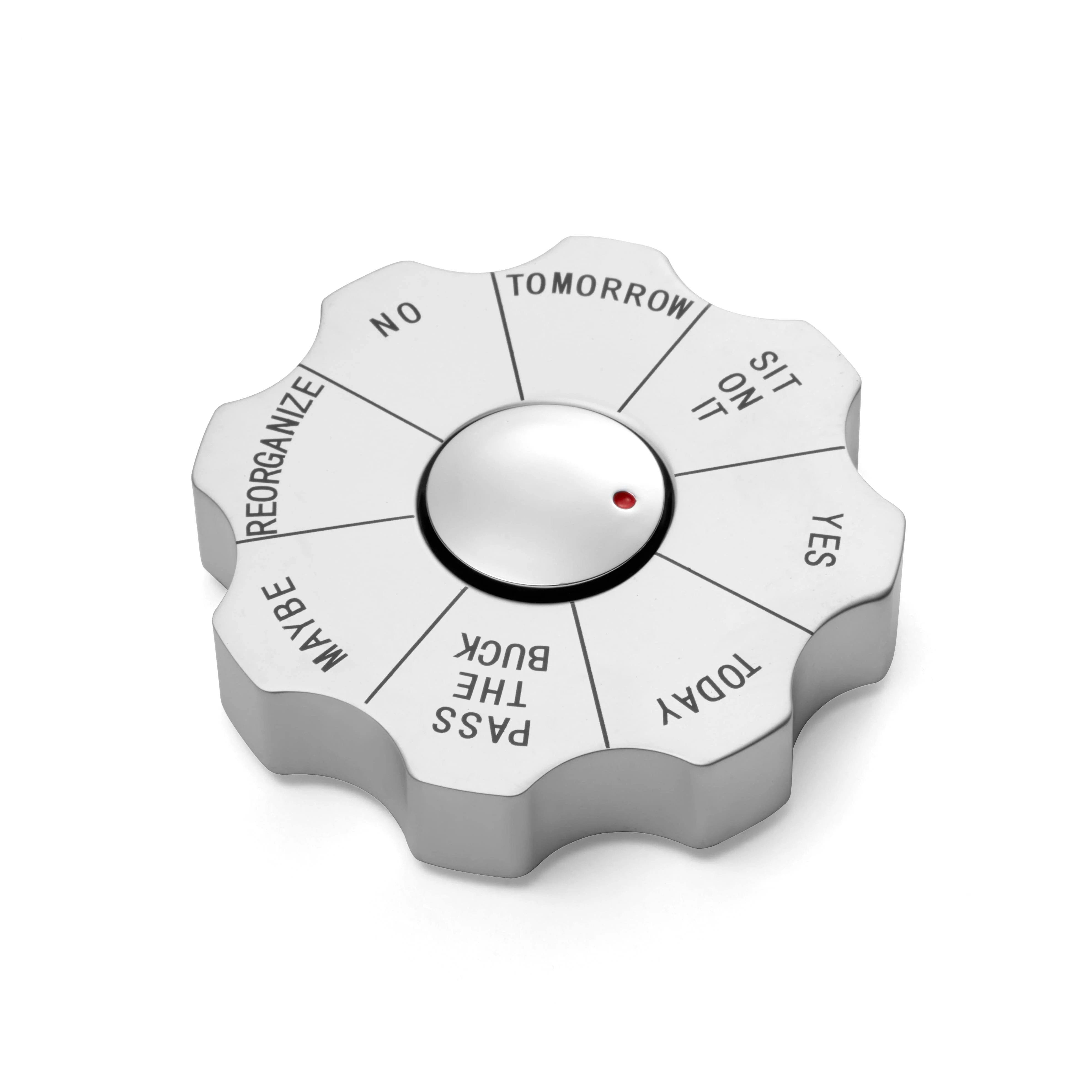 Executive Silver Desk Toy - Stress-Free Decisions with Metal Decision Maker Paperweight – Great Gift Idea - Spin to Decide! - Image 2