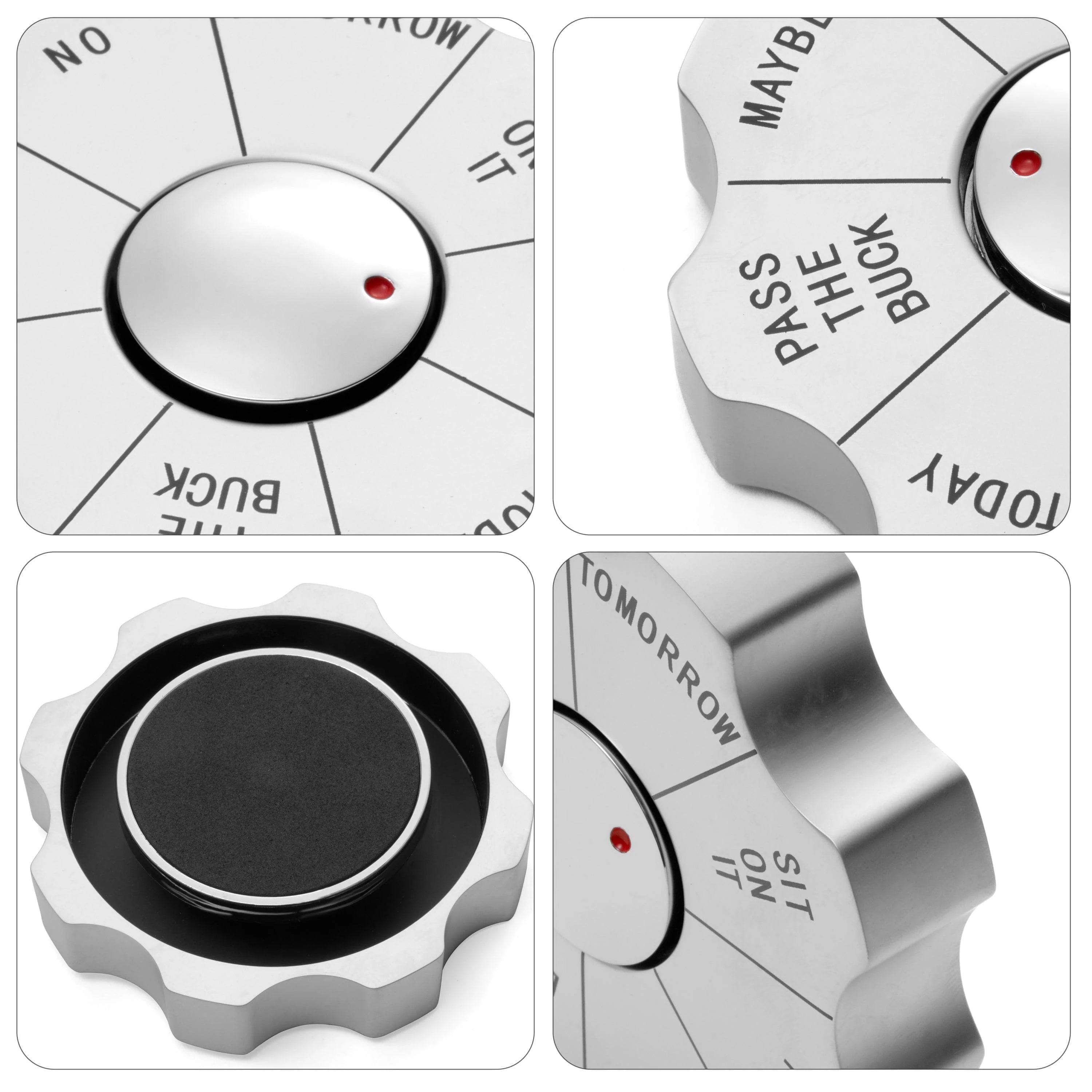 Executive Silver Desk Toy - Stress-Free Decisions with Metal Decision Maker Paperweight – Great Gift Idea - Spin to Decide! - Image 3