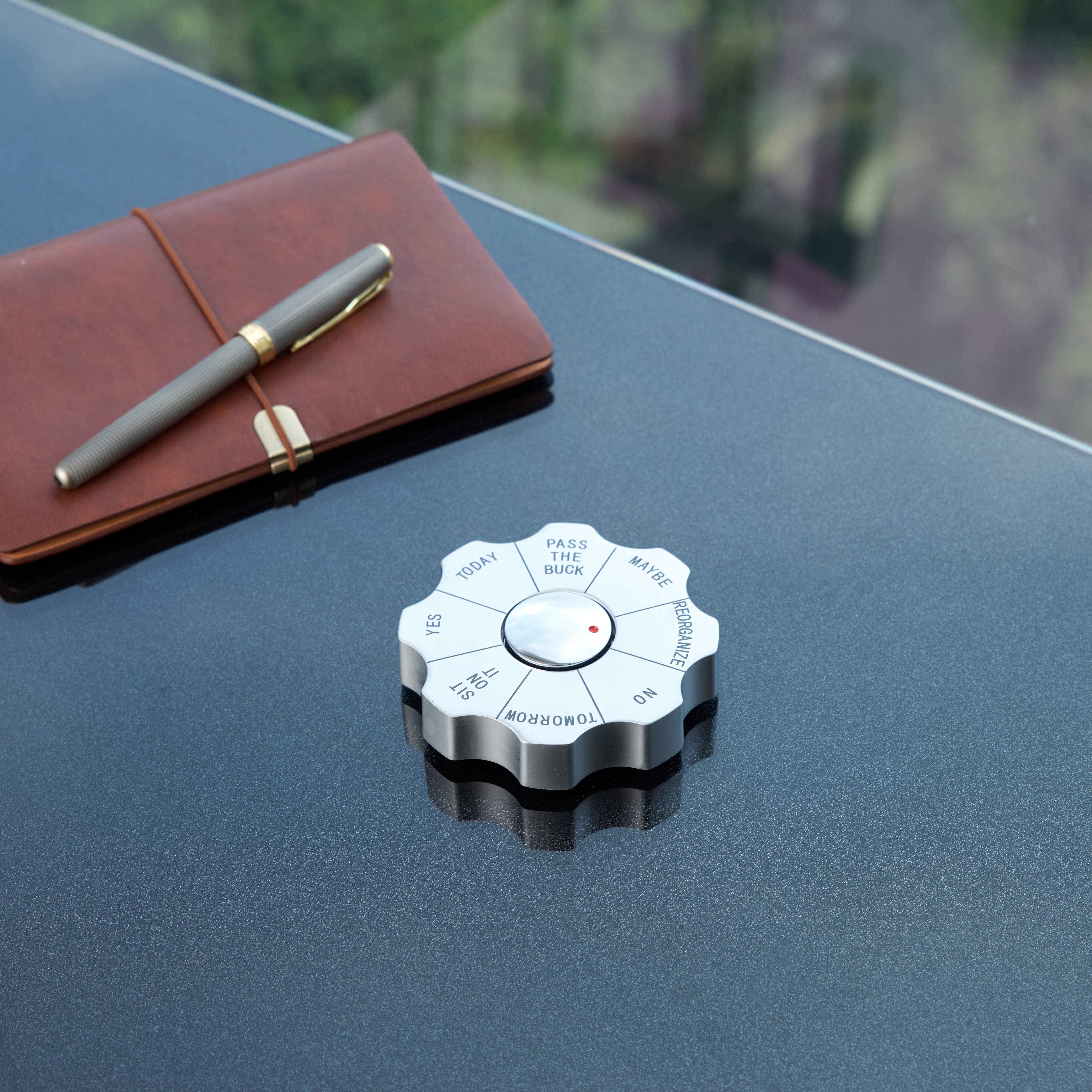 Executive Silver Desk Toy - Stress-Free Decisions with Metal Decision Maker Paperweight – Great Gift Idea - Spin to Decide! - Image 7
