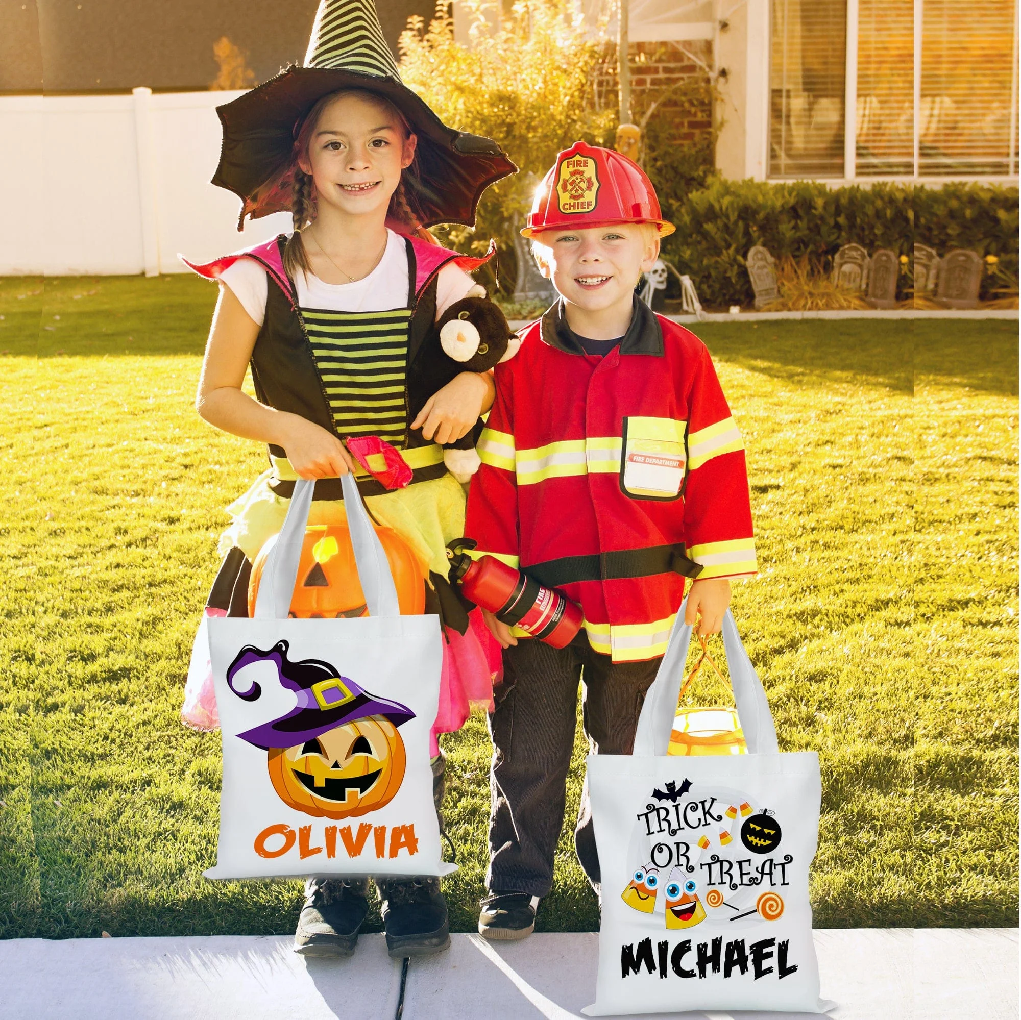 "Spooktacular Personalized Halloween Tote Bags: The Perfect Surprise for Your Little Monsters!" - Image 2