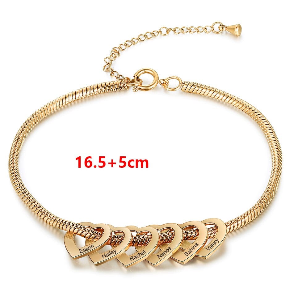 Stainless Steel Heart Shaped Bracelet personalized with 2-6 names - Image 11
