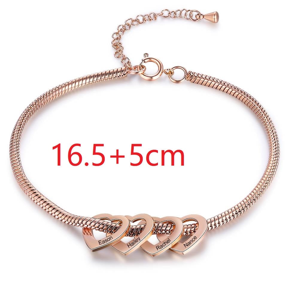Stainless Steel Heart Shaped Bracelet personalized with 2-6 names - Image 13