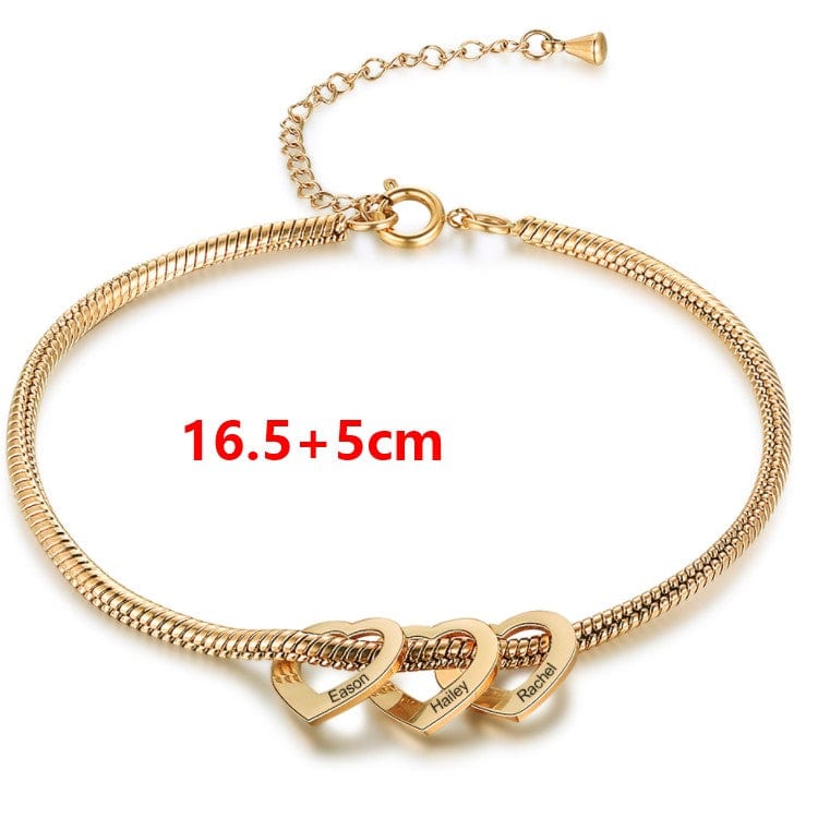 Stainless Steel Heart Shaped Bracelet personalized with 2-6 names - Image 8