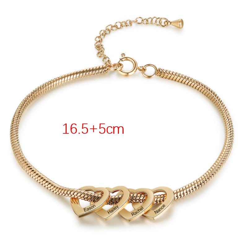 Stainless Steel Heart Shaped Bracelet personalized with 2-6 names - Image 9