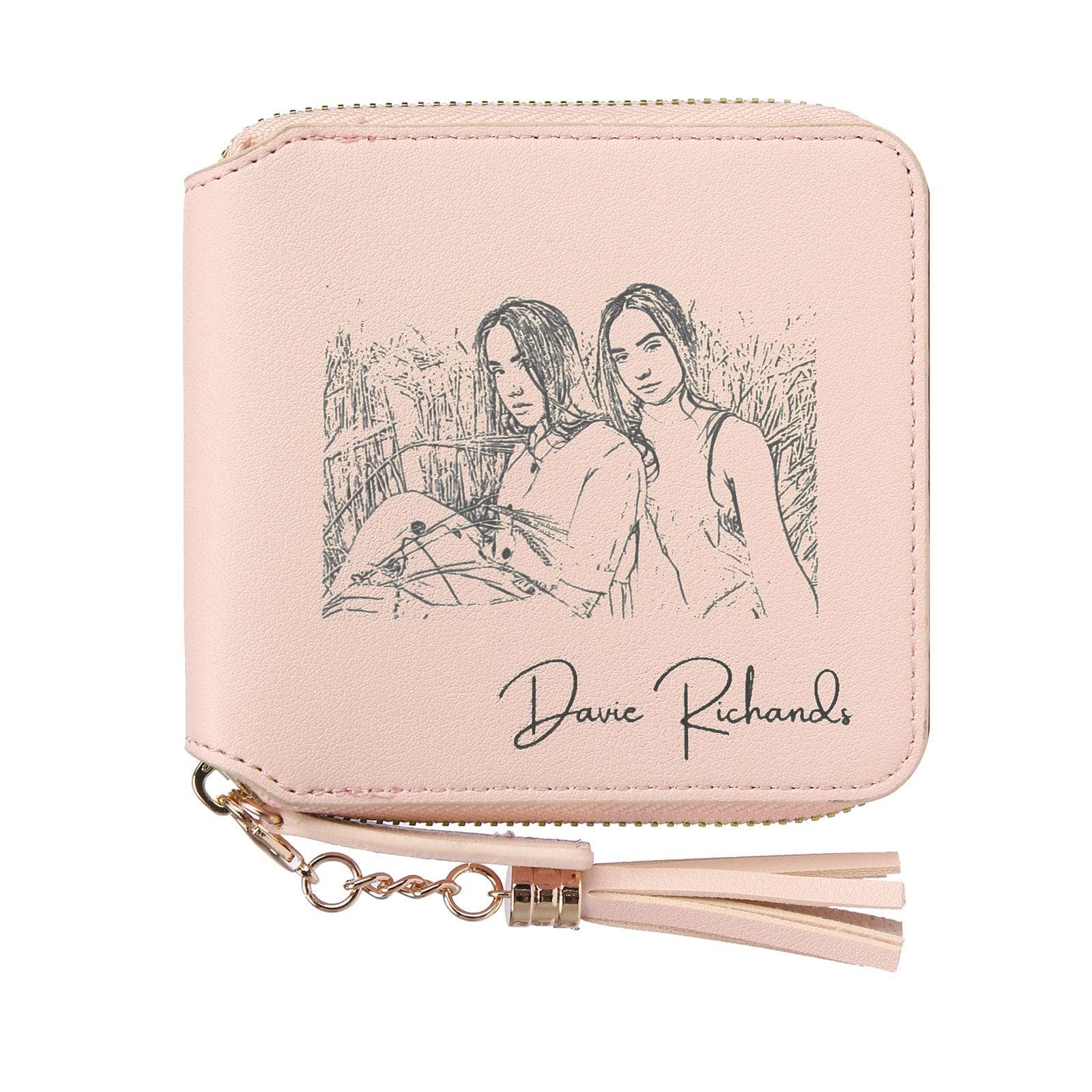 Personalized Women’s Wallet, Custom Photo Engraved PU Leather with Zipper and Tassel - Image 8